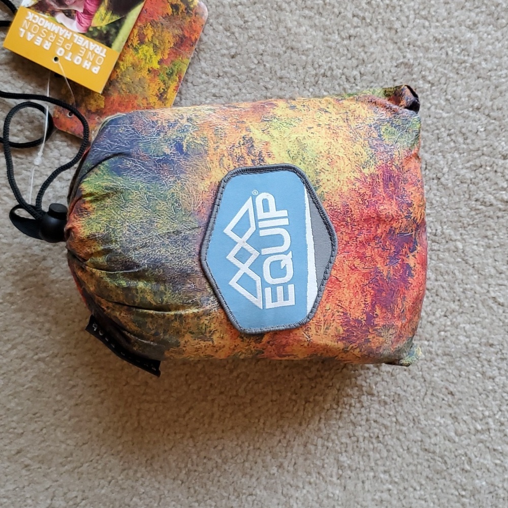 NWT PhotoReal One Person Hammock in nice Fall Print holds 400 LBS by Equip